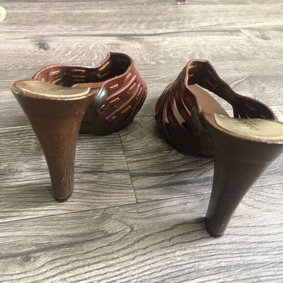 Dolce & Gabbana Vintage Wood Leather Platform sandal - Picture 9 of 14